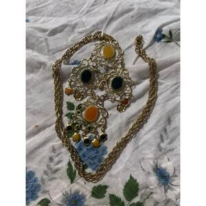 Vintage Celebrity NY Chandelier  Necklace Gold Tone